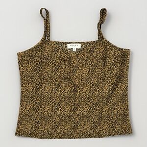 Gilli Vania Tank Women S Brown Leopard Print Cami Spaghetti Strap NWT
